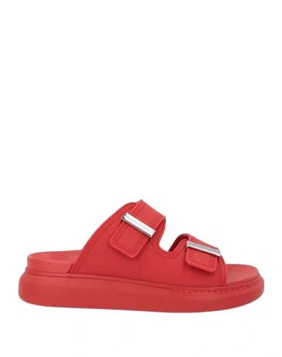 Alexander Mcqueen Mcqueen Woman Sandals Red Size 8.5 Rubber