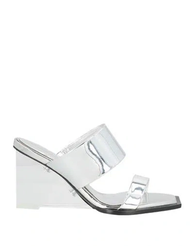 Alexander Mcqueen Mcqueen Woman Sandals Silver Size 8 Synthetic Material