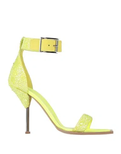 Alexander Mcqueen Mcqueen Woman Sandals Yellow Size 11 Leather