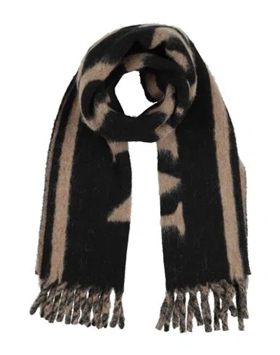 Alexander Mcqueen Mcqueen Woman Scarf Black Size - Alpaca Wool, Polyamide, Wool In Brown