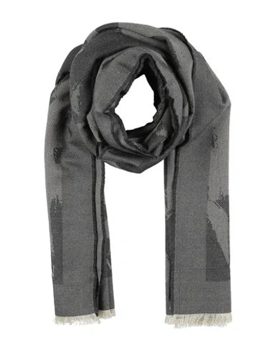 Alexander Mcqueen Mcqueen Woman Scarf Grey Size - Wool, Silk In Blue