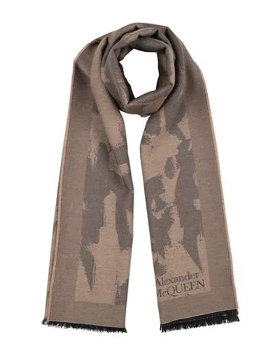 Alexander Mcqueen Mcqueen Woman Scarf Light Brown Size - Wool, Silk