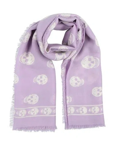 Alexander Mcqueen Mcqueen Woman Scarf Lilac Size - Wool In Purple
