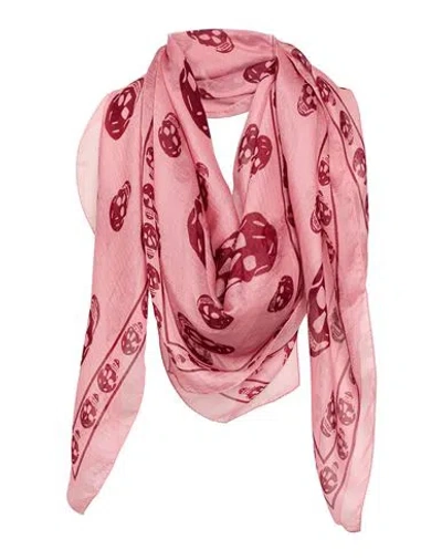 Alexander Mcqueen Mcqueen Woman Scarf Pink Size - Silk
