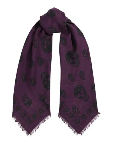 Alexander Mcqueen Mcqueen Woman Scarf Purple Size - Wool