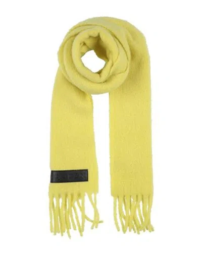 Alexander Mcqueen Mcqueen Woman Scarf Yellow Size - Alpaca Wool, Polyamide, Calfskin
