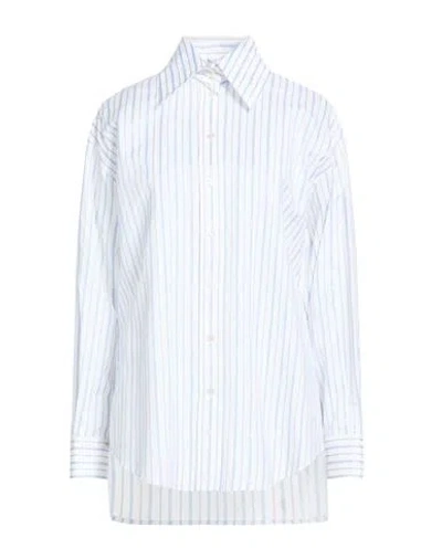 Alexander Mcqueen Mcqueen Woman Shirt White Size 6 Cotton In Blue