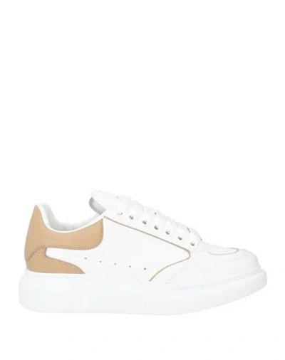 Alexander Mcqueen Mcqueen Woman Sneakers Camel Size 9.5 Leather In White