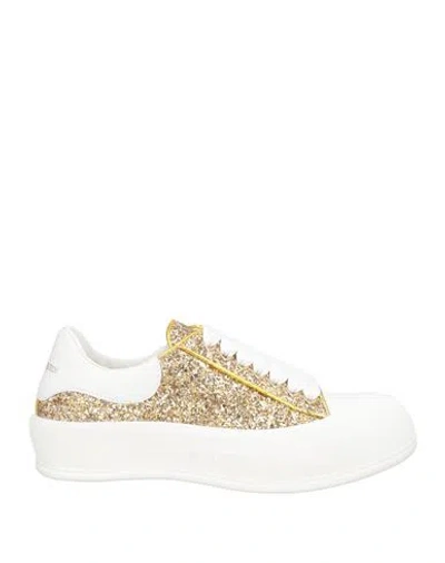 Alexander Mcqueen Mcqueen Woman Sneakers Gold Size 7.5 Leather