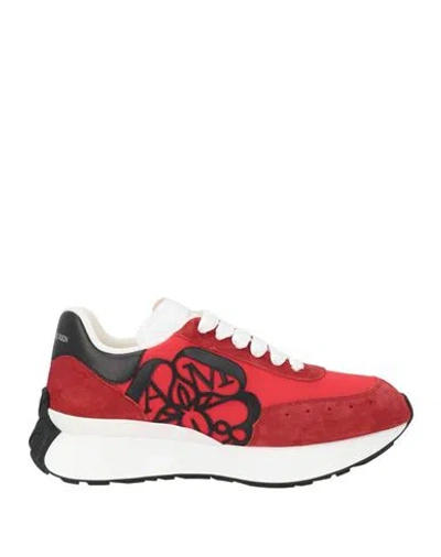 Alexander Mcqueen Mcqueen Woman Sneakers Red Size 12 Leather, Textile Fibers