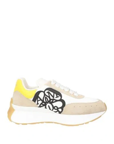 Alexander Mcqueen Mcqueen Woman Sneakers Sand Size 7 Leather, Textile Fibers