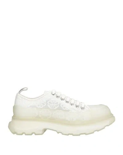 Alexander Mcqueen Mcqueen Woman Sneakers White Size 8 Textile Fibers