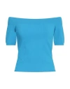 Alexander Mcqueen Mcqueen Woman Sweater Azure Size L Viscose, Polyester In Blue