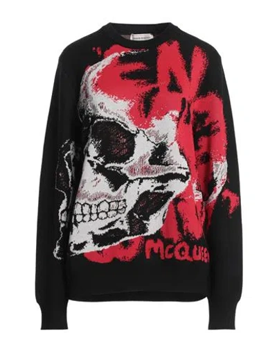 Alexander Mcqueen Mcqueen Woman Sweater Black Size L Viscose, Wool, Cotton