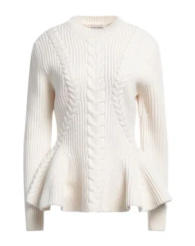 Alexander Mcqueen Mcqueen Woman Sweater Ivory Size Xxl Wool, Cashmere In Neutral