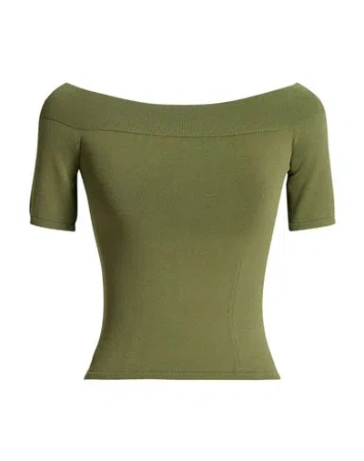 Alexander Mcqueen Mcqueen Woman Sweater Military Green Size L Viscose, Polyester
