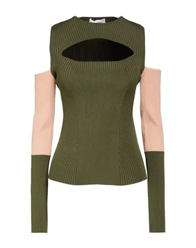 Alexander Mcqueen Mcqueen Woman Sweater Military Green Size Xl Viscose, Polyamide, Polyester, Elastane
