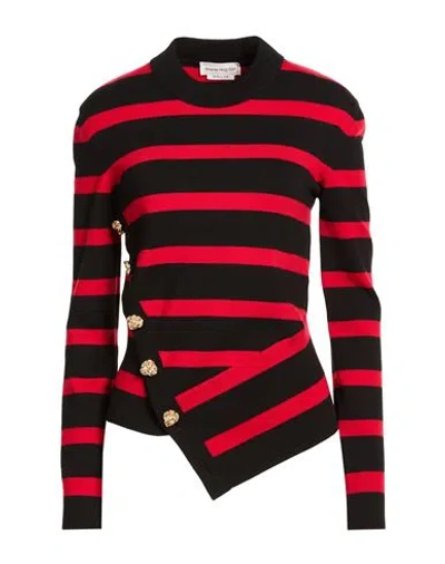 Alexander Mcqueen Mcqueen Woman Sweater Red Size Xl Wool, Polyamide, Elastane In Multi