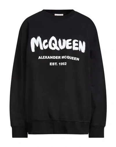 Alexander Mcqueen Mcqueen Woman Sweatshirt Black Size 14 Cotton