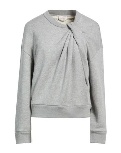 Alexander Mcqueen Mcqueen Woman Sweatshirt Light Grey Size 10 Cotton In Gray