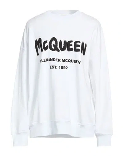 Alexander Mcqueen Mcqueen Woman Sweatshirt White Size 14 Cotton In Red