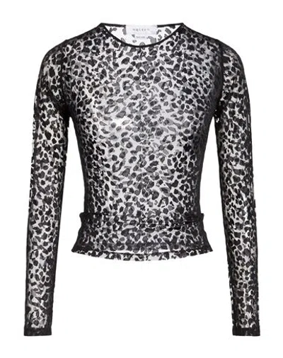 Alexander Mcqueen Mcqueen Woman Top Black Size 6 Viscose, Polyamide In Multi