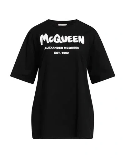 Alexander Mcqueen Mcqueen Woman T-shirt Black Size 2 Cotton