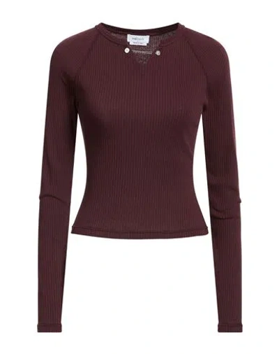 Alexander Mcqueen Mcqueen Woman T-shirt Burgundy Size 8 Cotton In Red