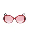 Alexander Mcqueen Mcqueen Women's 57mm Round Sunglasses In Burgundy