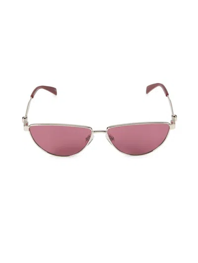 Alexander Mcqueen Women's 60mm Semi-rimless Cat-eye Sunglasses In Metallic