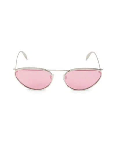Alexander Mcqueen Mcqueen Women's 62mm Solid Metal Aviator Sunglasses In Pink