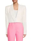 Alexander Mcqueen Mcqueen Women's Cropped Wool Blazer In White