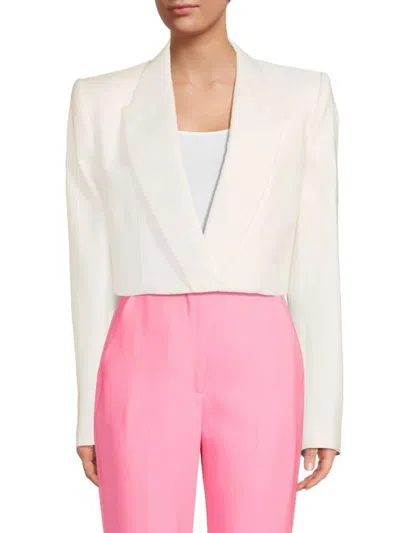 Alexander Mcqueen Mcqueen Women's Cropped Wool Blazer In White