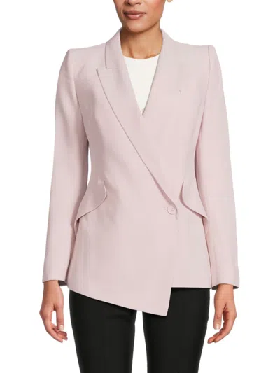 Alexander Mcqueen Mcqueen Women's Drop-hem One-button Blazer In Pink