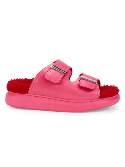 ALEXANDER MCQUEEN MCQUEEN WOMEN'S FUR LINED LEATHER SANDALS