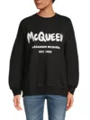Alexander Mcqueen Mcqueen Women's Graffiti Logo Cotton Sweatshirt In Black