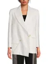 Alexander Mcqueen Oversized-shoulder Wool Suit Jacket In White