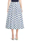 Alexander Mcqueen Mcqueen Women's Pleated Cotton Midi-skirt In White