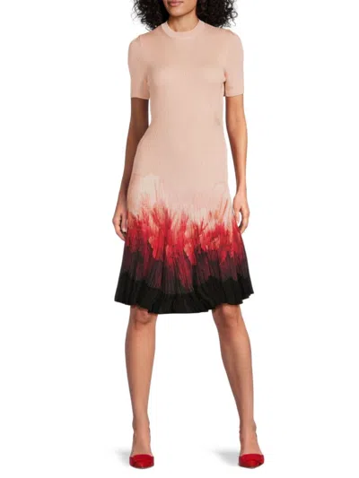 Alexander Mcqueen Mcqueen Women's Printed Knit A-line Minidress In Pink
