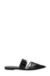 Alexander Mcqueen Mesh And Leather Flat Mules In Black