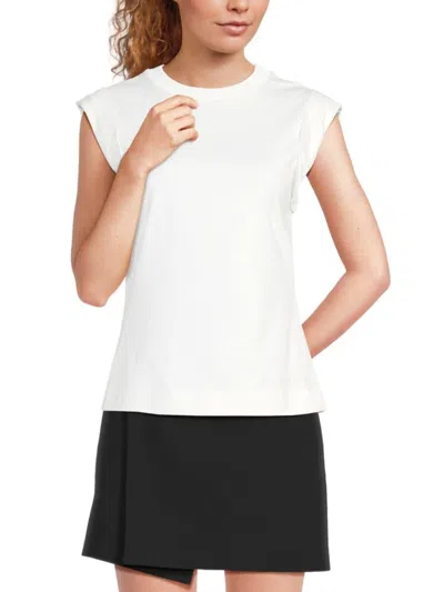 Alexander Mcqueen Mcqueen Women's Rolled-sleeve Cotton T-shirt In White