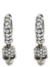 Alexander Mcqueen Mcqueen Rhinestone-embellished Skull Pendant Earrings In Metallic