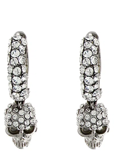 Alexander Mcqueen Mcqueen Women Skull Earrings In Metallic
