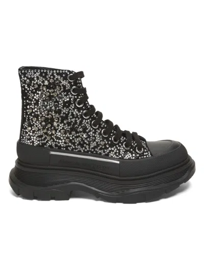 Alexander Mcqueen Mcqueen Women's Studded Ankle Boots In Black