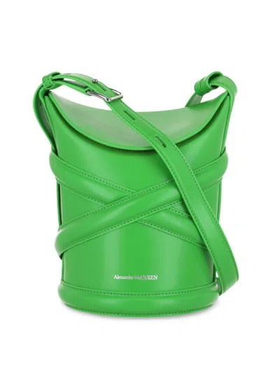 Alexander Mcqueen Women's The Curve Small Shoulder Bag In Green