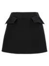 Alexander Mcqueen Mini Skirt With Structured Silhouette In Black