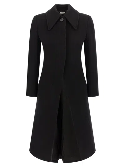 Alexander Mcqueen Mcqueen Wool And Cashmere Coat In Black
