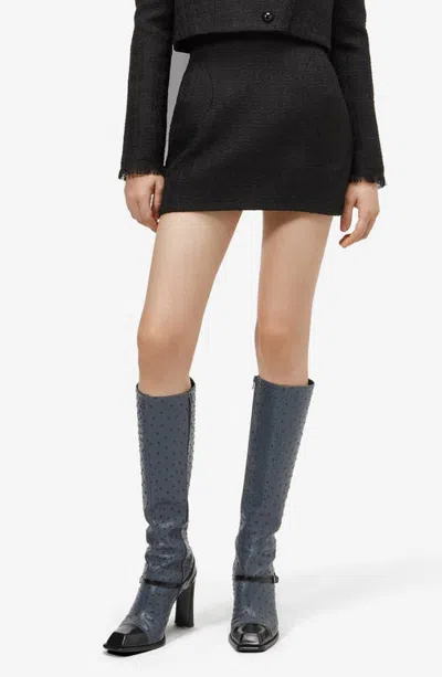 Alexander Mcqueen Mcqueen Wool & Mohair Miniskirt In Black