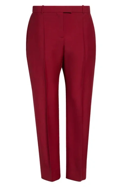 Alexander Mcqueen Mcqueen Wool & Mohair Narrow Bootcut Trousers In Red