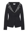 Alexander Mcqueen Mcqueen Wool Beaded-collar Blazer In Black